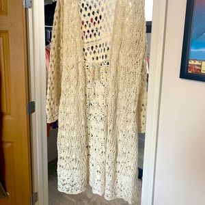 Free People crochet duster cardigan NWT